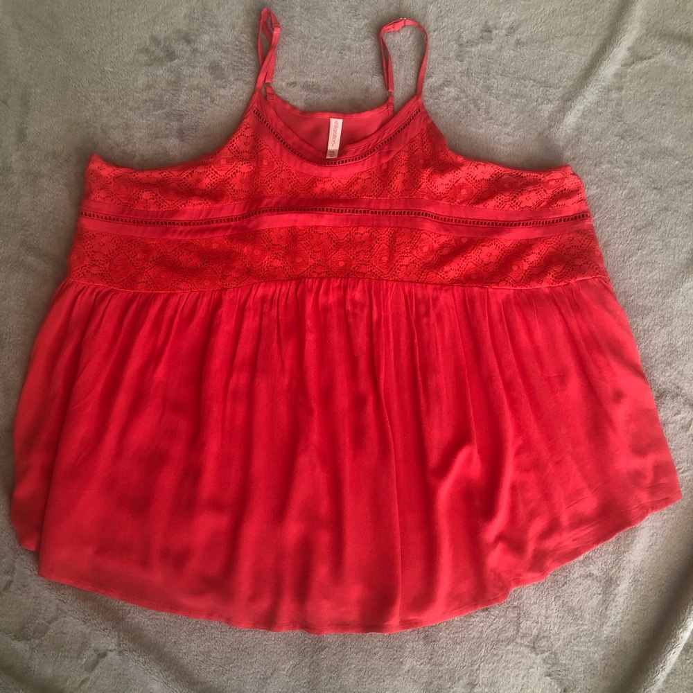 Coral gauze like tank top